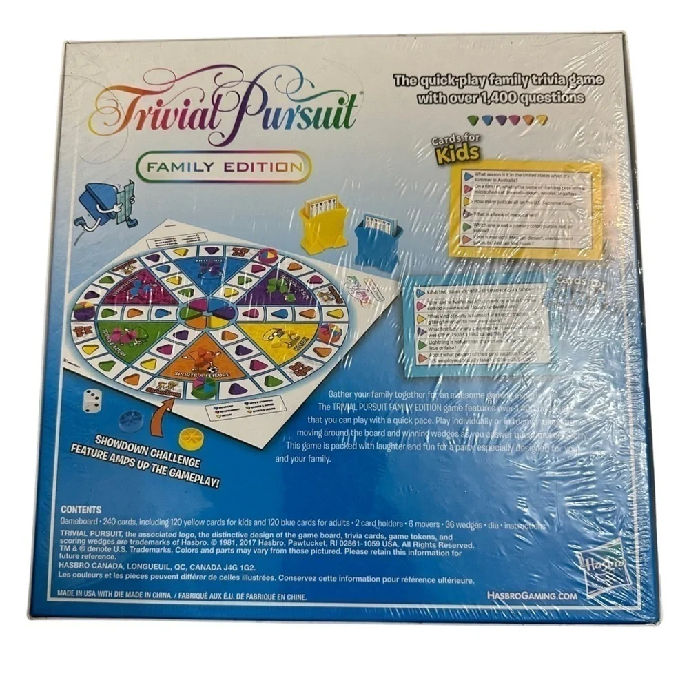Trivial Pursuit Board Game - Family Edition By Hasbro Gaming NEW